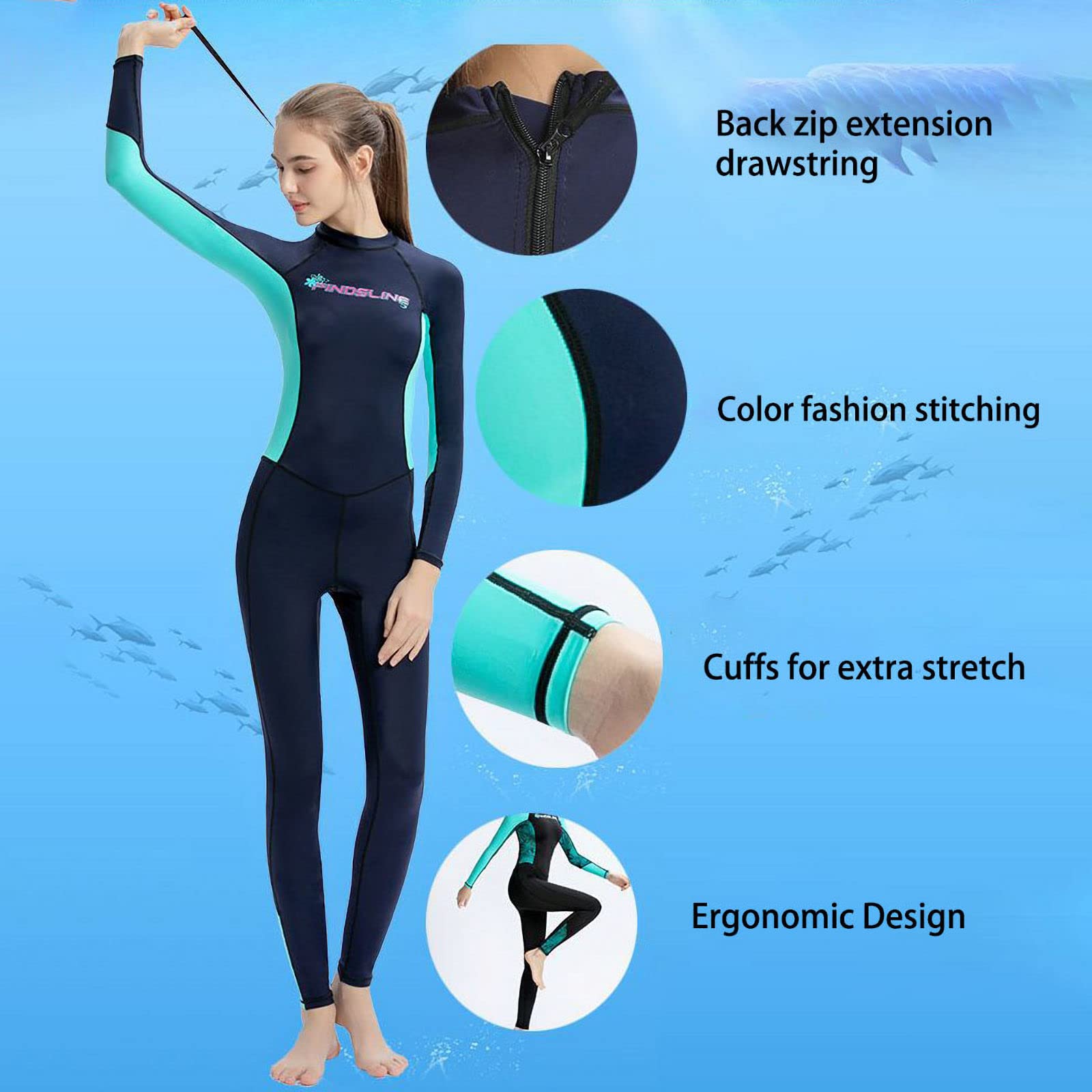 REALON レディースウェットスーツ 2XL スポーツスイミング ダイビング Amazon.co.jp: 夏の女性用ウェットスーツ長袖ナイロンフルジッパー